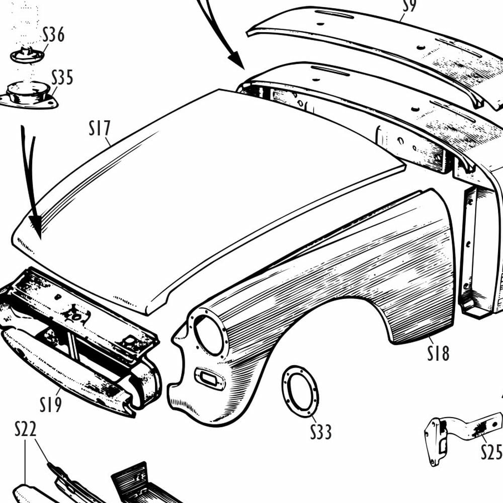 MG Midget Skin Panels