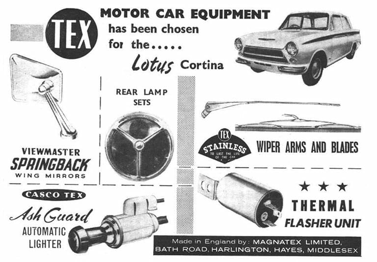 Advert Lotus Cortina Tex Advertisement