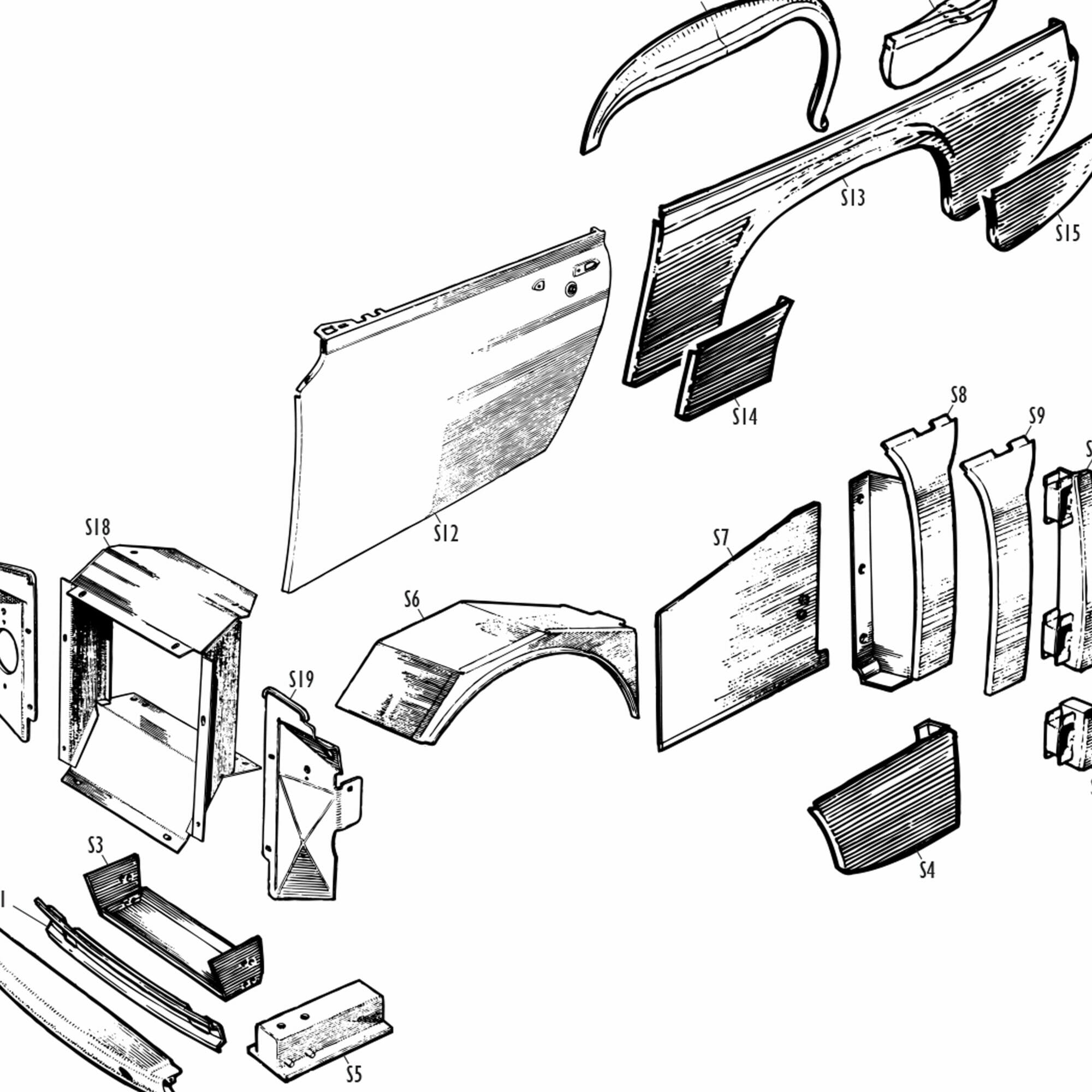 MG Midget Sprite - Outer Panels