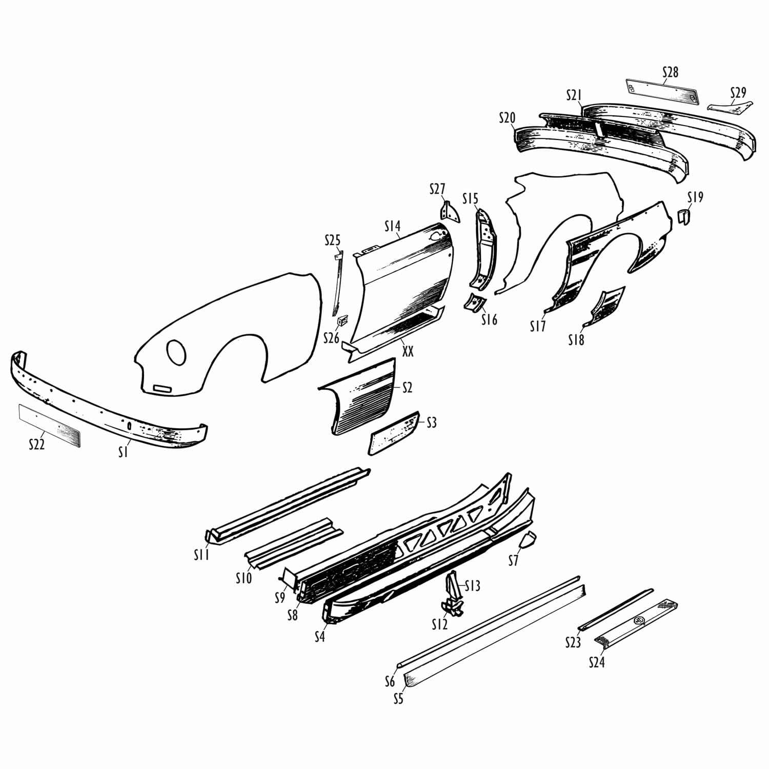 Steelcraft - MGB - Outer Panels